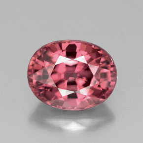 Zircão rosa natural 3,22ct, corte oval, VVS
