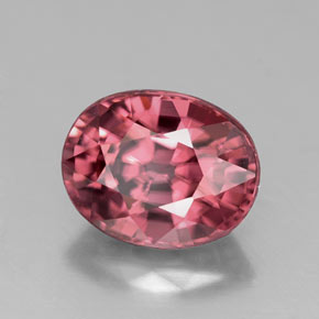 Zircão rosa natural 3,22ct, corte oval, VVS