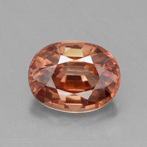 Zircão laranja natural 3,10ct, corte oval, VVS
