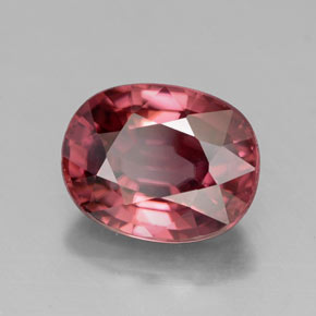 Zircão rosa natural 3,35ct, corte oval, VVS
