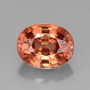 Zircão laranja natural 3,38ct, corte oval, VVS