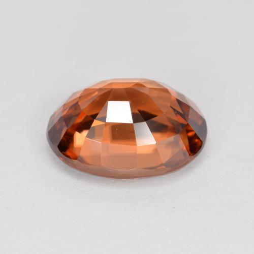 Zircão laranja natural 3,05ct, corte oval, VVS