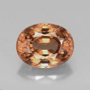Zircão laranja natural 3,14ct, corte oval, VVS-VS