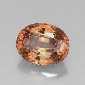 Zircão laranja natural 3,14ct, corte oval, VVS-VS