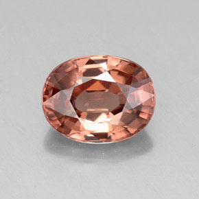 Zircão laranja natural 3,26ct, corte oval, VVS