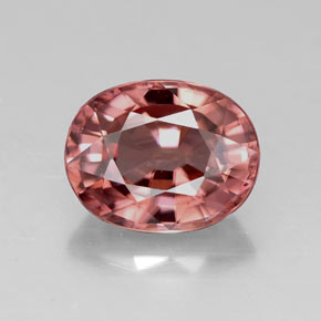 Zircão rosa natural 3,26ct, corte oval, VVS