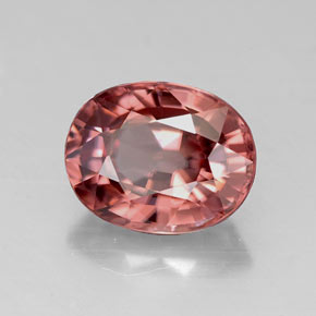 Zircão rosa natural 3,26ct, corte oval, VVS