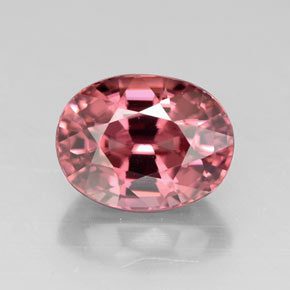 Zircão rosa natural 3,58ct, corte oval, VVS