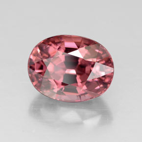 Zircão rosa natural 3,58ct, corte oval, VVS