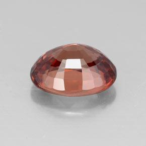 Zircão vermelho natural 3,10ct, corte oval, VVS