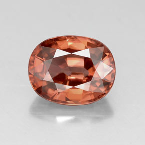 Zircão vermelho natural 3,41ct, corte oval, VVS