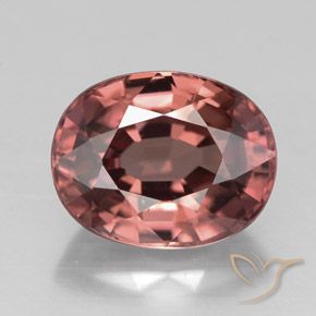 Zircão vermelho natural 3,33ct, corte oval, VVS