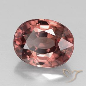 Zircão vermelho natural 3,33ct, corte oval, VVS