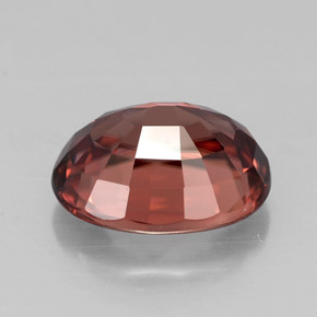 Zircão vermelho natural 3,17ct, corte oval, VVS