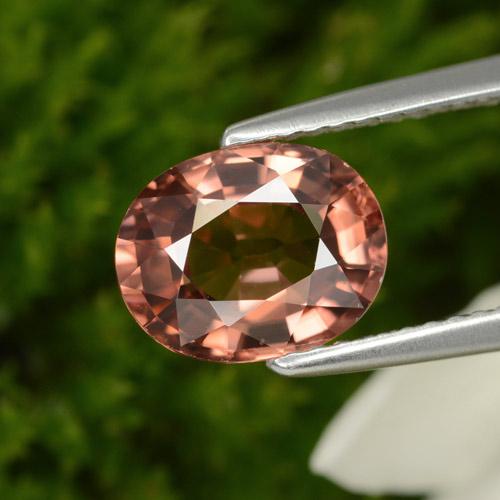 Zircão rosa natural 3,07ct, corte oval, VVS