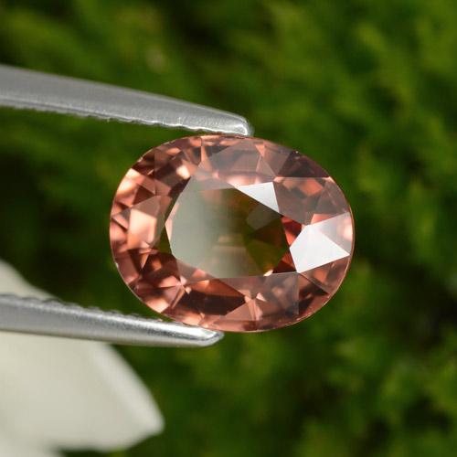 Zircão rosa natural 3,07ct, corte oval, VVS