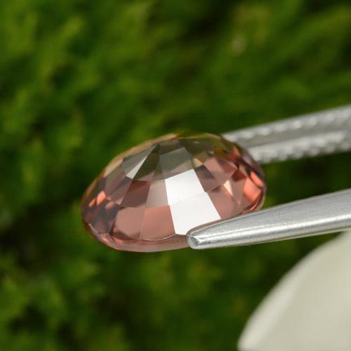Zircão rosa natural 3,07ct, corte oval, VVS