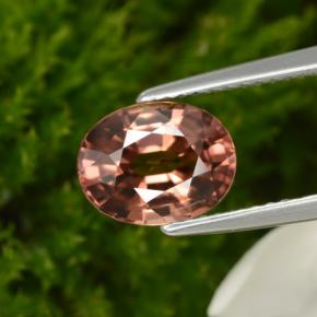 Zircão rosa natural 2,95ct, corte oval, VVS