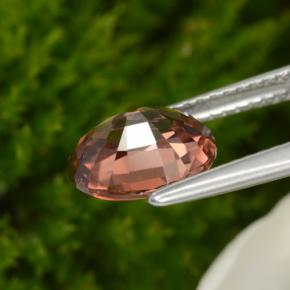 Zircão rosa natural 2,95ct, corte oval, VVS