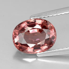 Zircão rosa natural 3,02ct, corte oval, VVS