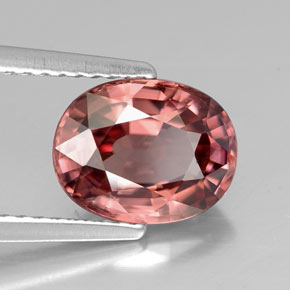 Zircão rosa natural 3,02ct, corte oval, VVS