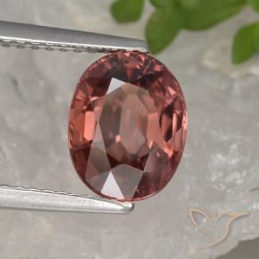 Zircão Vinho vermelho Natural 3.30ct, oval, VVS
