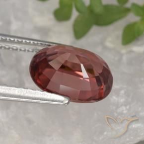 Zircão Vinho vermelho Natural 3.30ct, oval, VVS