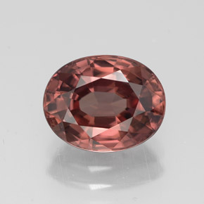 Zircão rosa natural 3,04ct, corte oval, VVS