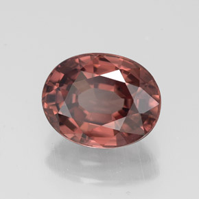 Zircão rosa natural 3,04ct, corte oval, VVS