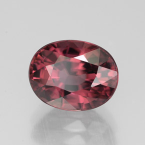 Zircão rosa natural 3,40ct, corte oval, VVS