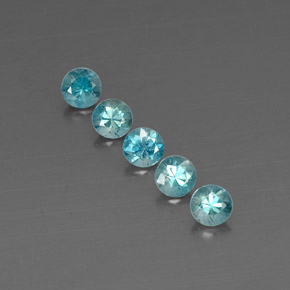 Pedras preciosas de zircão azul natural de  ct, corte redondo, VVS-VS
