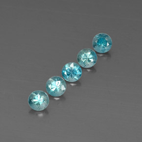 Pedras preciosas de zircão azul natural de  ct, corte redondo, VVS-VS