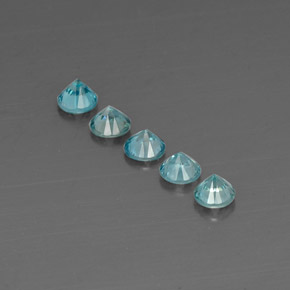 Pedras preciosas de zircão azul natural de  ct, corte redondo, VVS-VS