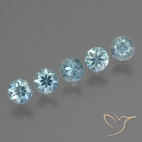 Pedras preciosas de Zircão Azul-esverdeado natural de 2.47 ct, Redondo, VVS-VS