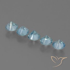 Pedras preciosas de Zircão Azul-esverdeado natural de 2.47 ct, Redondo, VVS-VS