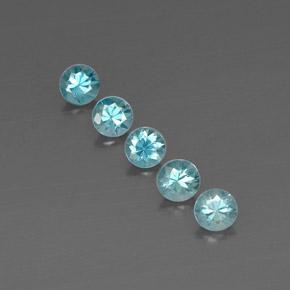 Pedras preciosas de zircão azul natural de 2,97 ct, corte redondo, VVS-VS