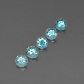 Pedras preciosas de zircão azul natural de 2,97 ct, corte redondo, VVS-VS