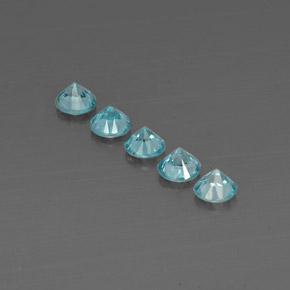 Pedras preciosas de zircão azul natural de 2,97 ct, corte redondo, VVS-VS