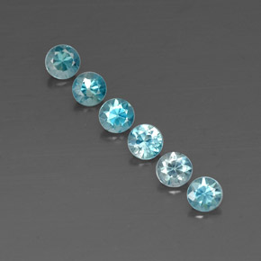 Pedras preciosas de zircão azul natural de  ct, corte redondo, VVS-VS
