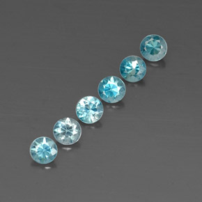 Pedras preciosas de zircão azul natural de  ct, corte redondo, VVS-VS