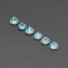 Pedras preciosas de zircão azul natural de  ct, corte redondo, VVS-VS