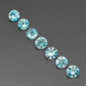 Pedras preciosas de zircão azul natural de  ct, corte redondo, VVS-VS