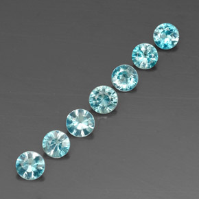 Pedras preciosas de zircão azul natural de  ct, corte redondo, VVS-VS