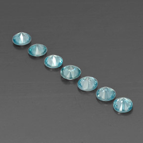 Pedras preciosas de zircão azul natural de  ct, corte redondo, VVS-VS