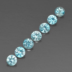 Pedras preciosas de zircão azul natural de  ct, corte redondo, VVS-VS
