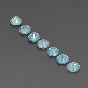 Pedras preciosas de zircão azul natural de  ct, corte redondo, VVS-VS