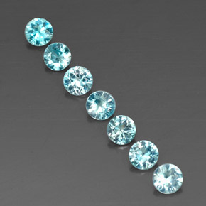 Pedras preciosas de zircão azul natural de  ct, corte redondo, VVS-VS