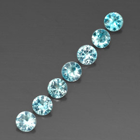 Pedras preciosas de zircão azul natural de  ct, corte redondo, VVS-VS