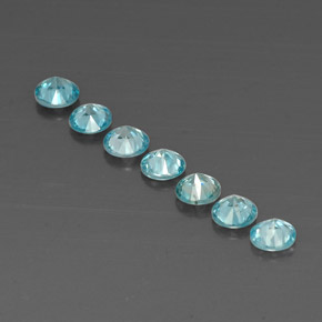 Pedras preciosas de zircão azul natural de  ct, corte redondo, VVS-VS