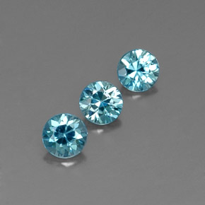 Pedras preciosas de zircão azul natural de  ct, corte redondo, VVS-VS